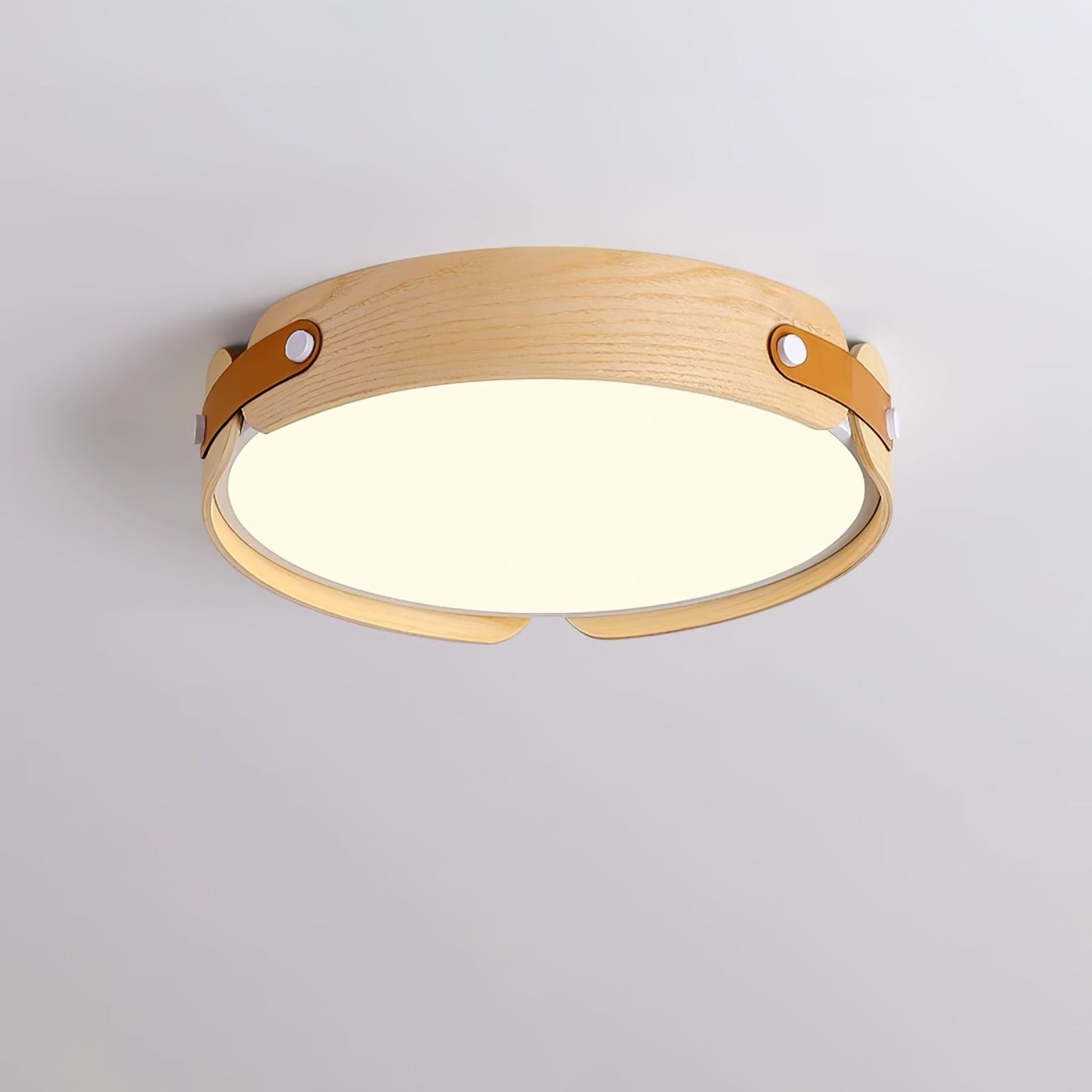 Scandinavian Wood Flush Mount Ceiling Light With Slim Low-Profile Design — Ashbury Home & Living