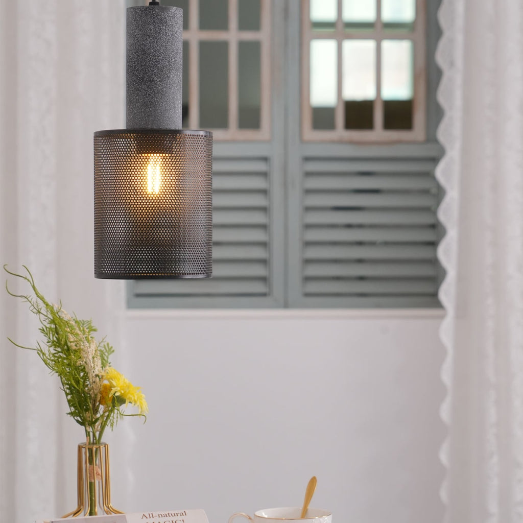 Industrial Concrete Pendant Light With Warm LED Glow — Ashbury Home & Living