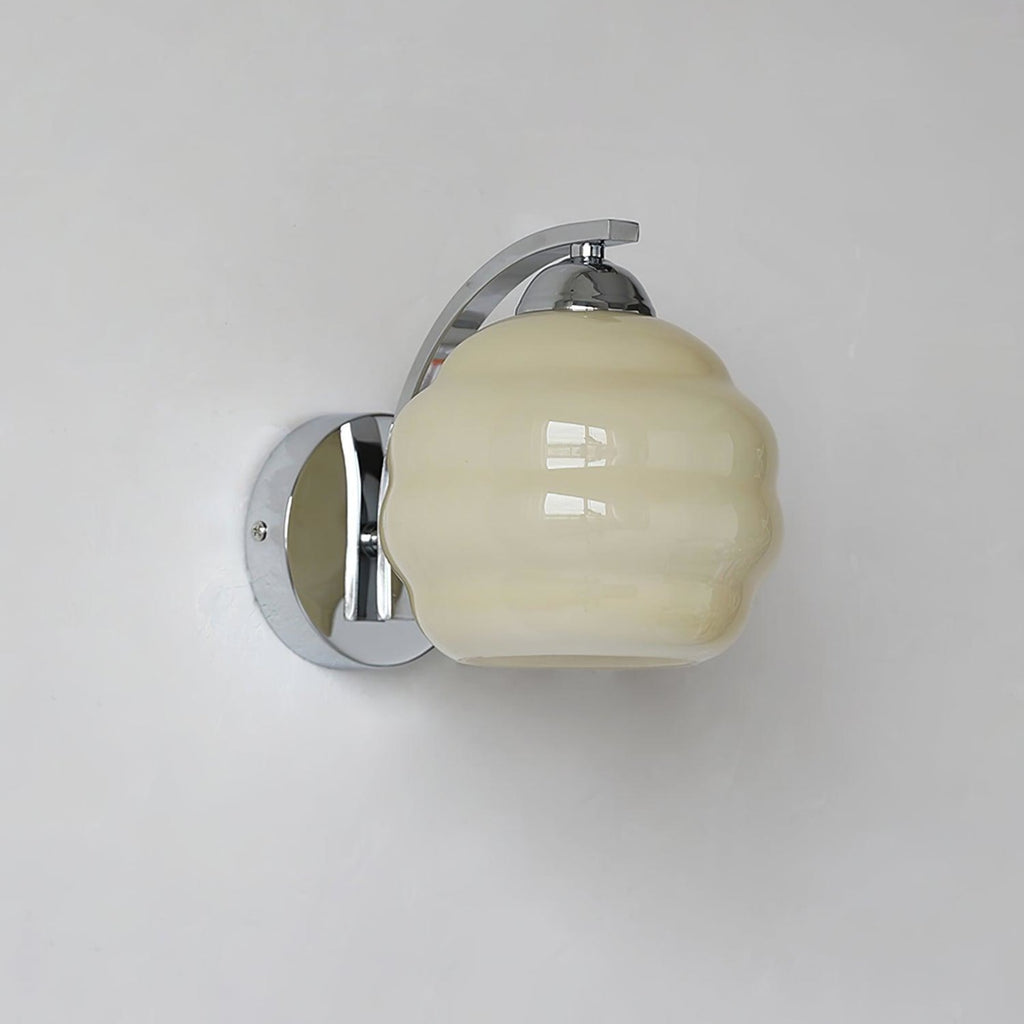 Contemporary Wrought Iron and Glass Wall Light With Warm LED Glow — Ashbury Home & Living