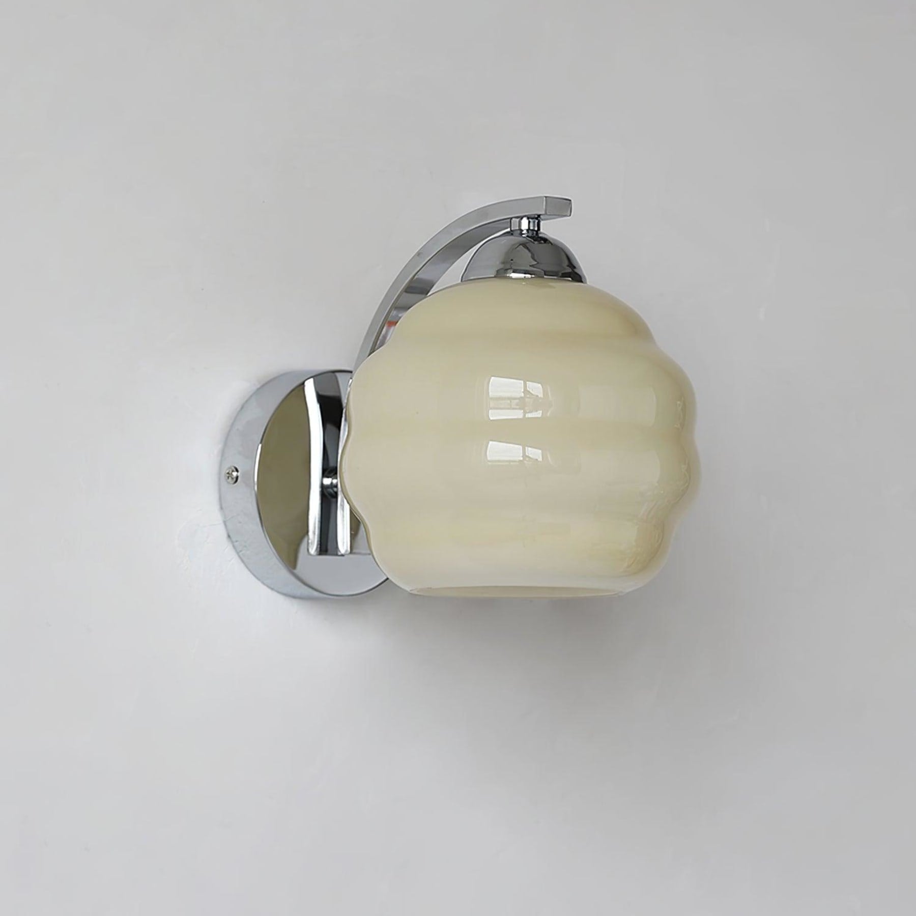 Contemporary Wrought Iron and Glass Wall Light With Warm LED Glow — Ashbury Home & Living