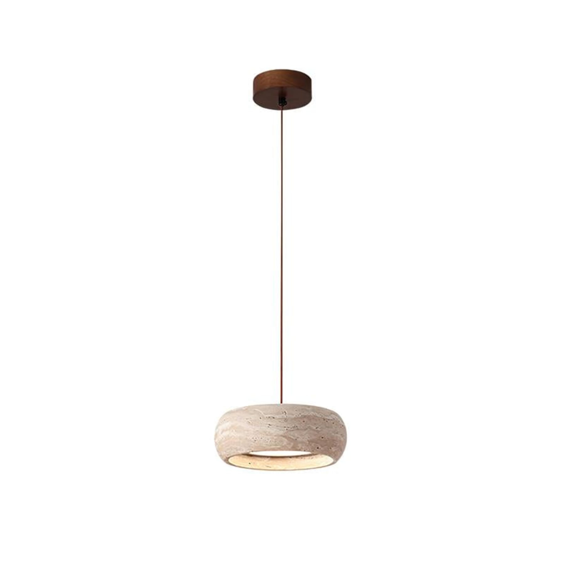 Modern Travertine Stone Pendant Light With Dimmable Remote Control — Ashbury Home & Living