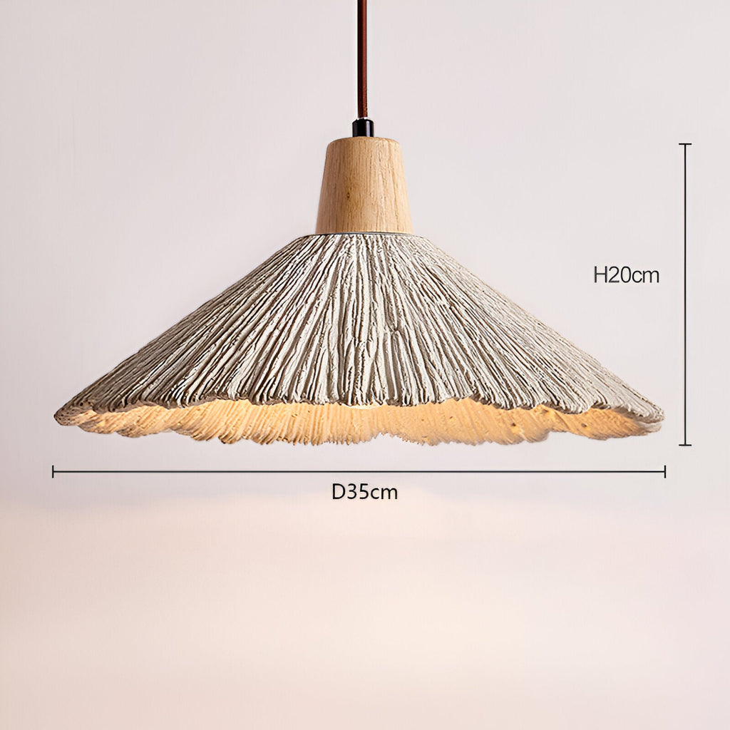 Cream Wabi-Sabi Cement Pendant Light With E27 LED Light