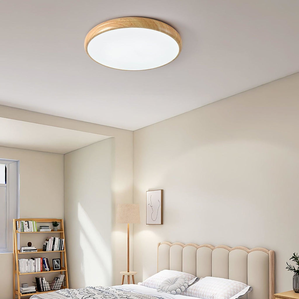 Scandinavian Wood Flush Mount Ceiling Light for Living Room — Ashbury Home & Living