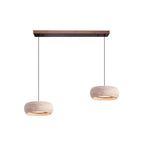 Modern Travertine Stone Pendant Light With Dimmable Remote Control in 2 heads L55 x H7 cm (L21.7" x H2.8") — Ashbury Home & Living