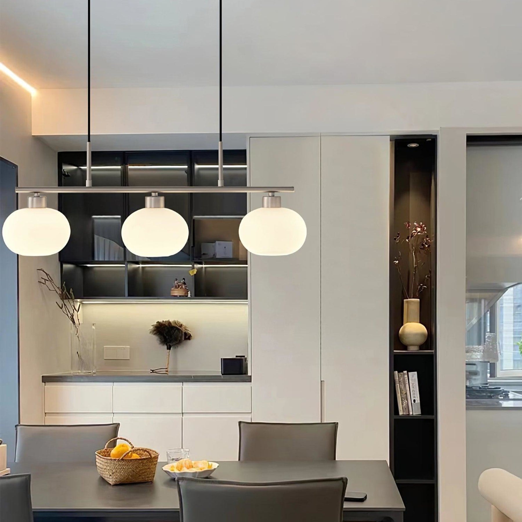Modern Glass Pendant Light With Tri-Colour LED Glow — Ashbury Home & Living