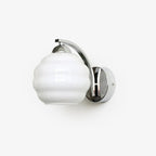 Contemporary Wrought Iron and Glass Wall Light With Warm LED Glow — Ashbury Home & Living