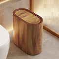 Marble Effect Bathroom Bin with Lid Slim Oval Waste Bin Modern Rubbish Bin Space-Saving Trash Can for Bathroom | Kitchen and Office