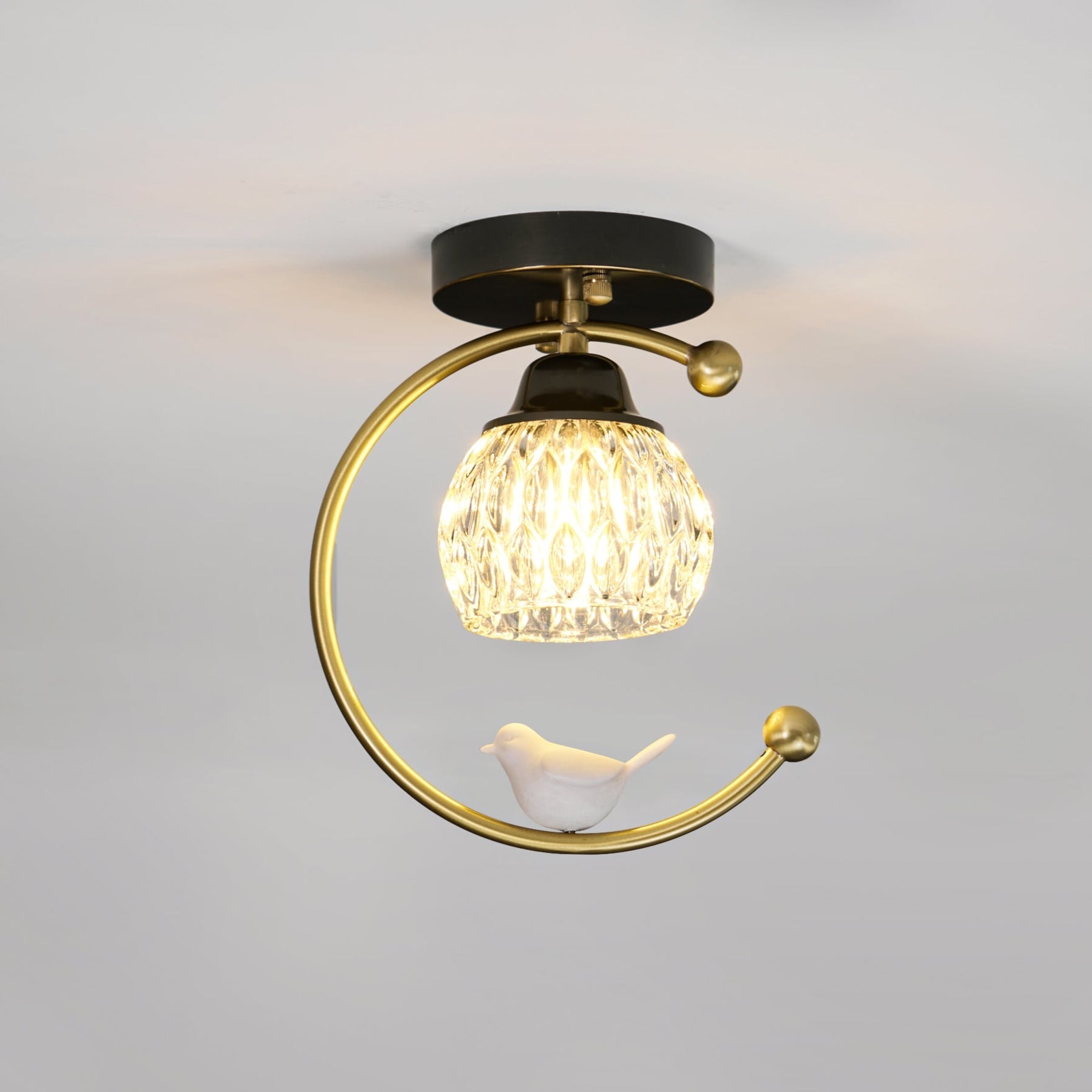 Contemporary Solid Brass Flush Mount Ceiling Light — Ashbury Home & Living