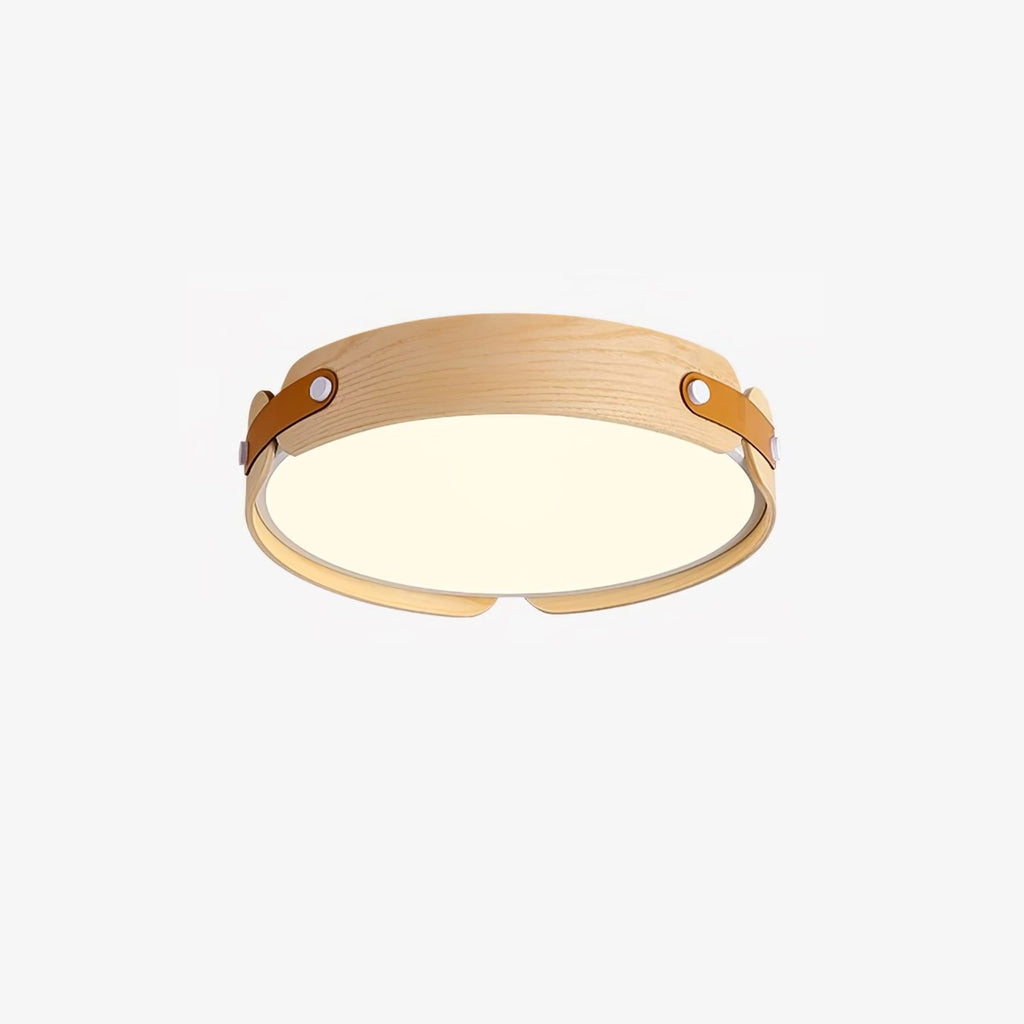 Scandinavian Wood Flush Mount Ceiling Light With Slim Low-Profile Design — Ashbury Home & Living