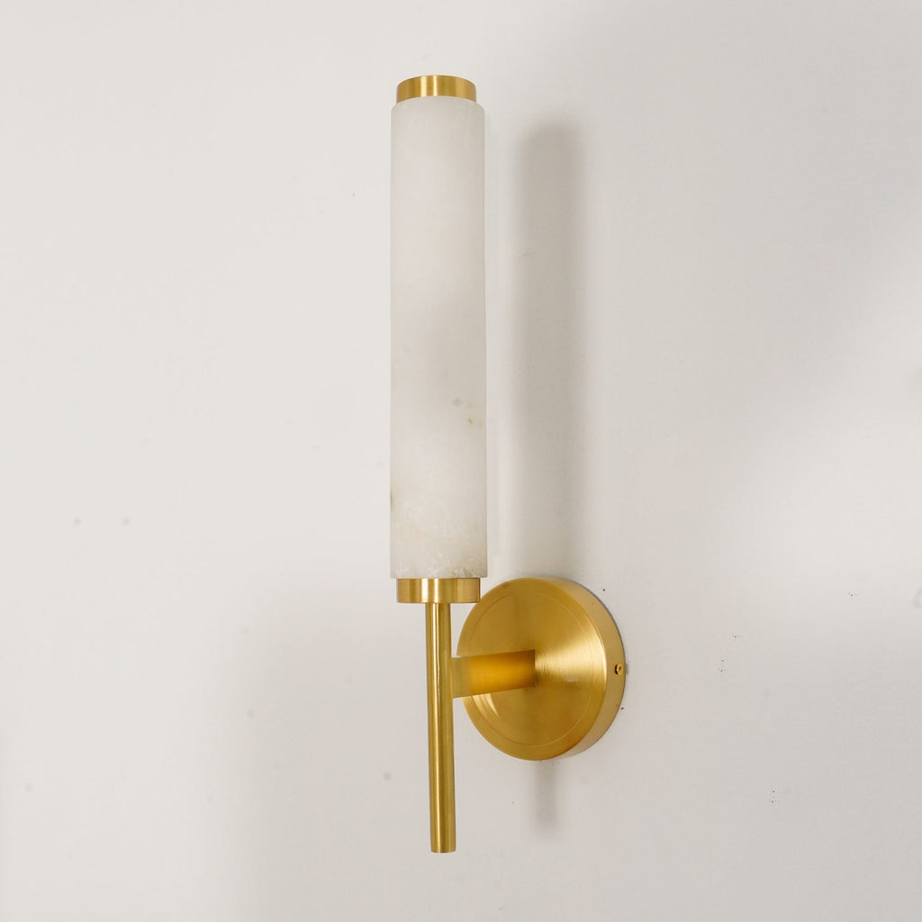 Modern Metal and Faux Alabaster Wall Light for Living Room — Ashbury Home & Living