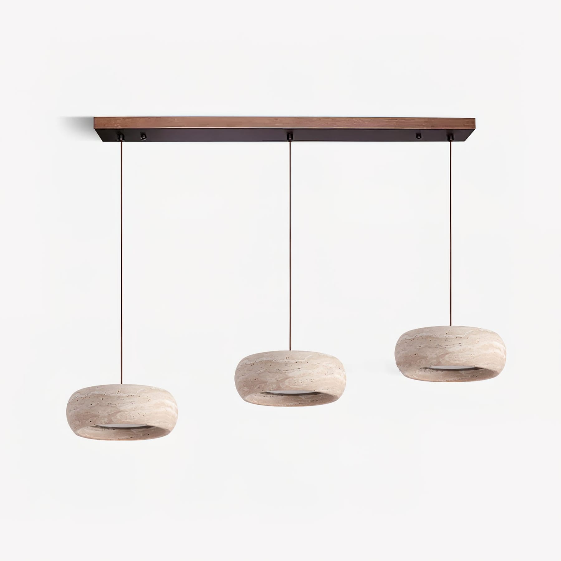 Modern Travertine Stone Pendant Light With Dimmable Remote Control — Ashbury Home & Living