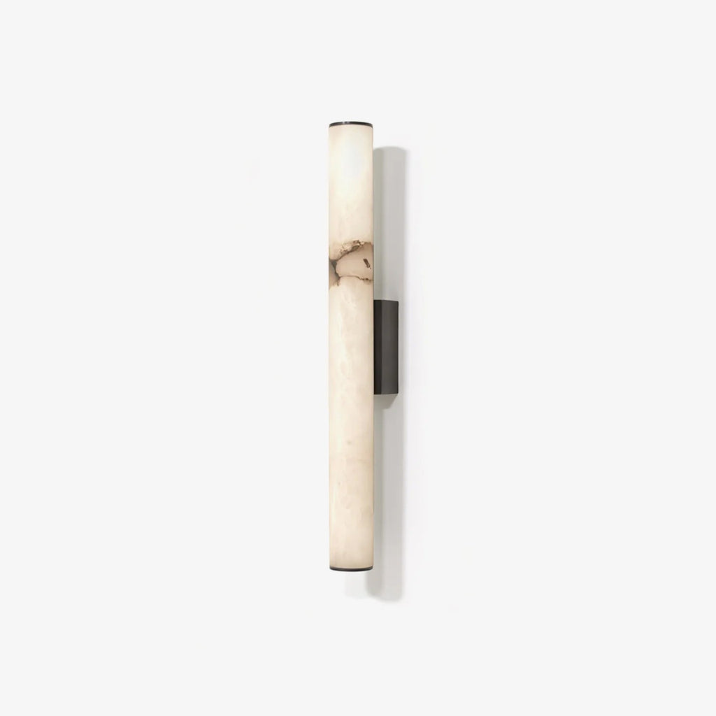 Minimalist Marble Tube Wall Light With Rectangular Backplate