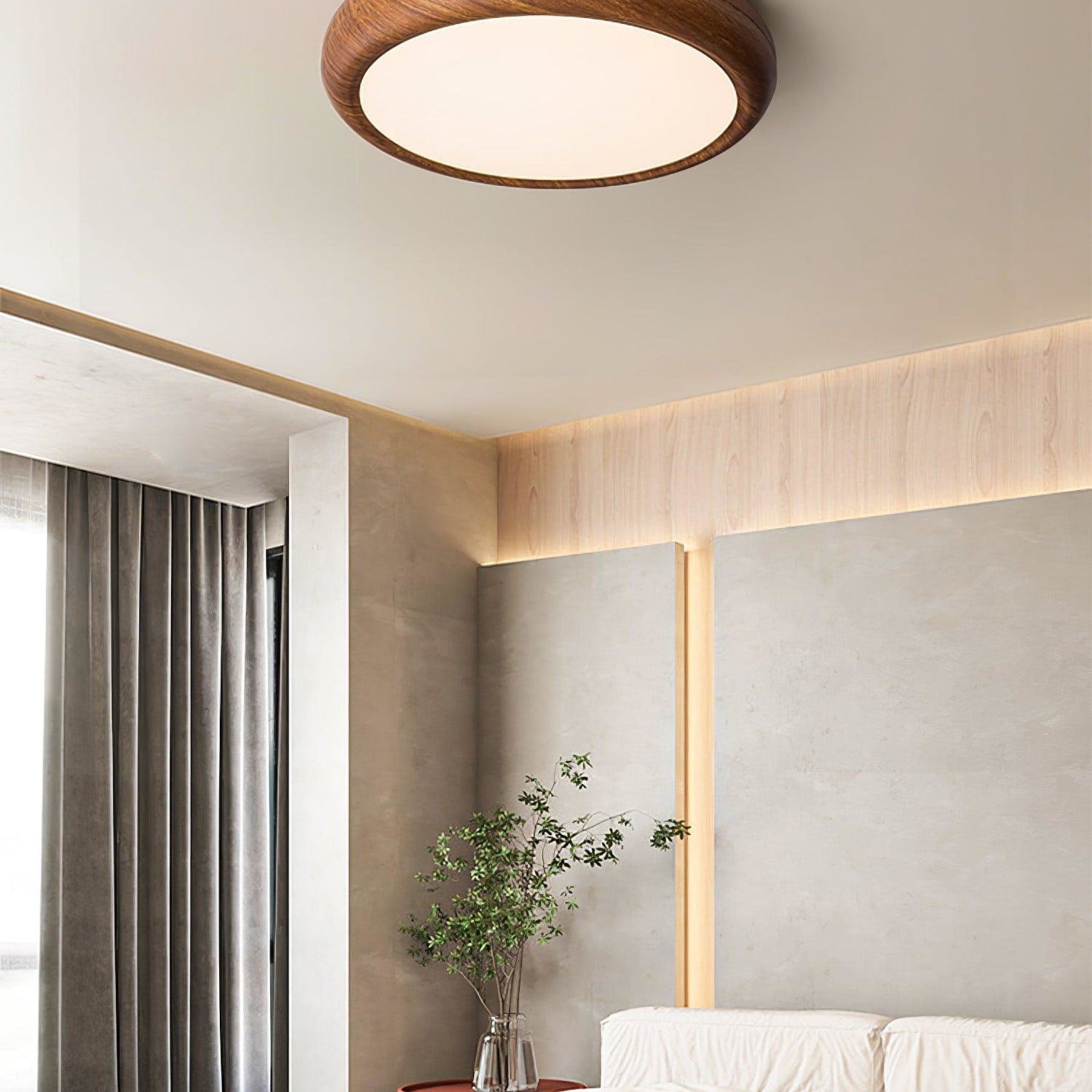 Scandinavian Wood Flush Mount Ceiling Light for Living Room — Ashbury Home & Living