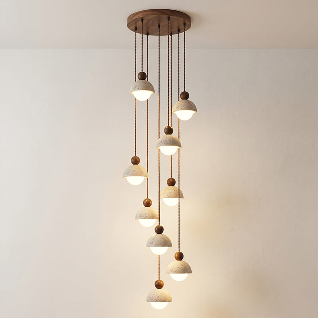 Contemporary Travertine Stone Pendant Light With Dimmable Glow — Ashbury Home & Living