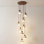 Contemporary Travertine Stone Pendant Light With Dimmable Glow — Ashbury Home & Living