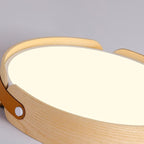 Scandinavian Wood Flush Mount Ceiling Light With Slim Low-Profile Design — Ashbury Home & Living