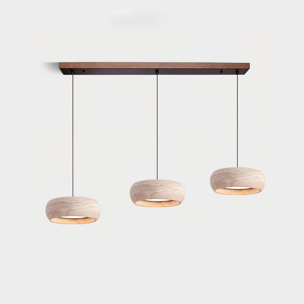 Modern Travertine Stone Pendant Light With Dimmable Remote Control — Ashbury Home & Living