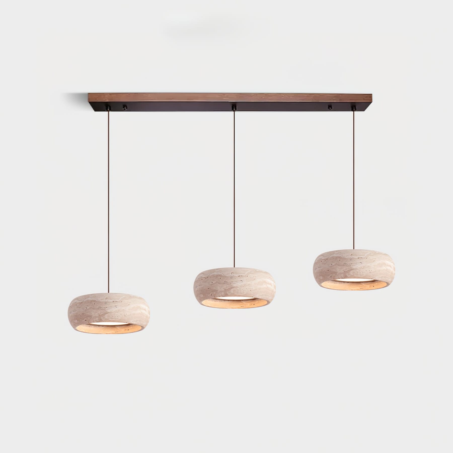 Modern Travertine Stone Pendant Light With Dimmable Remote Control — Ashbury Home & Living
