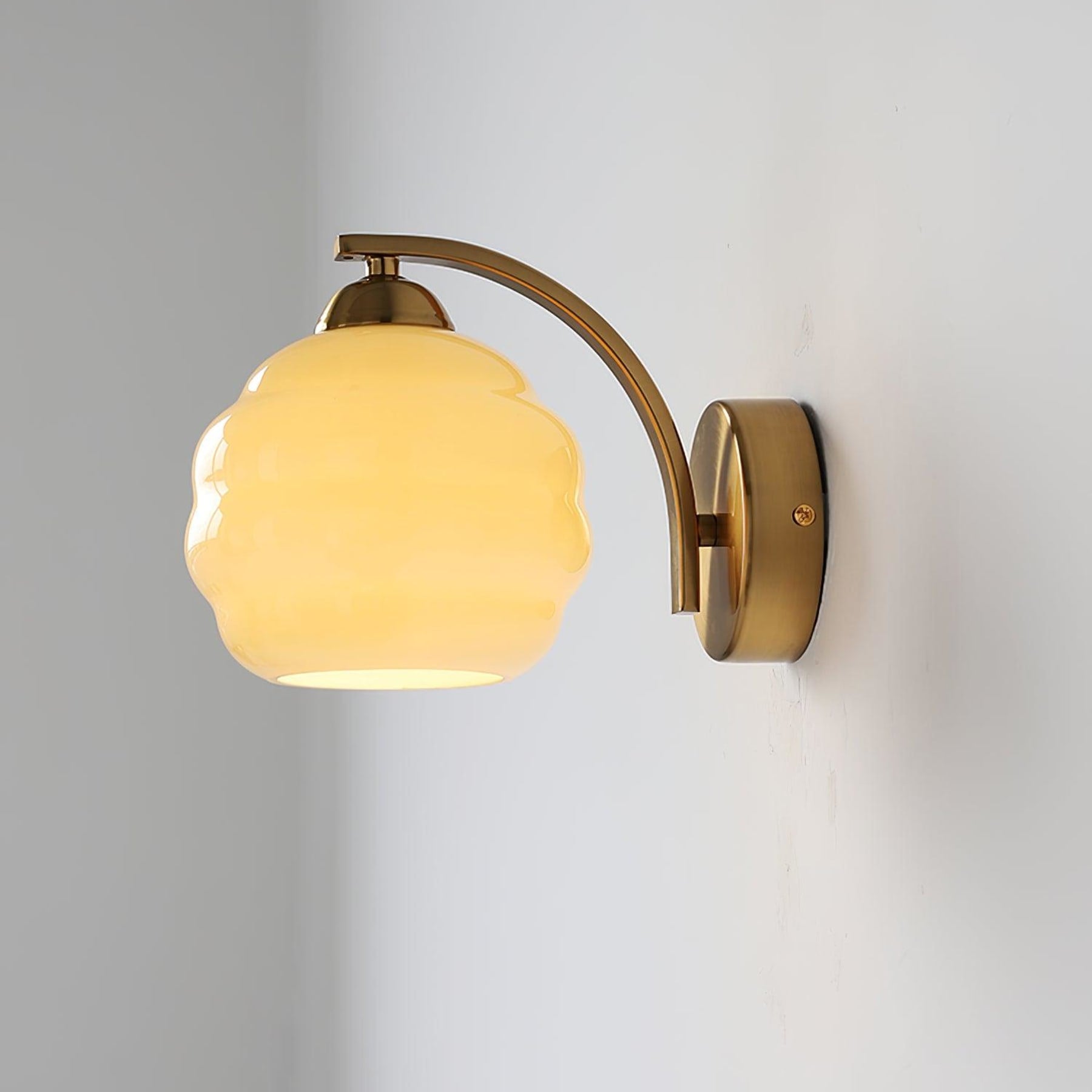 Contemporary Wrought Iron and Glass Wall Light With Warm LED Glow — Ashbury Home & Living