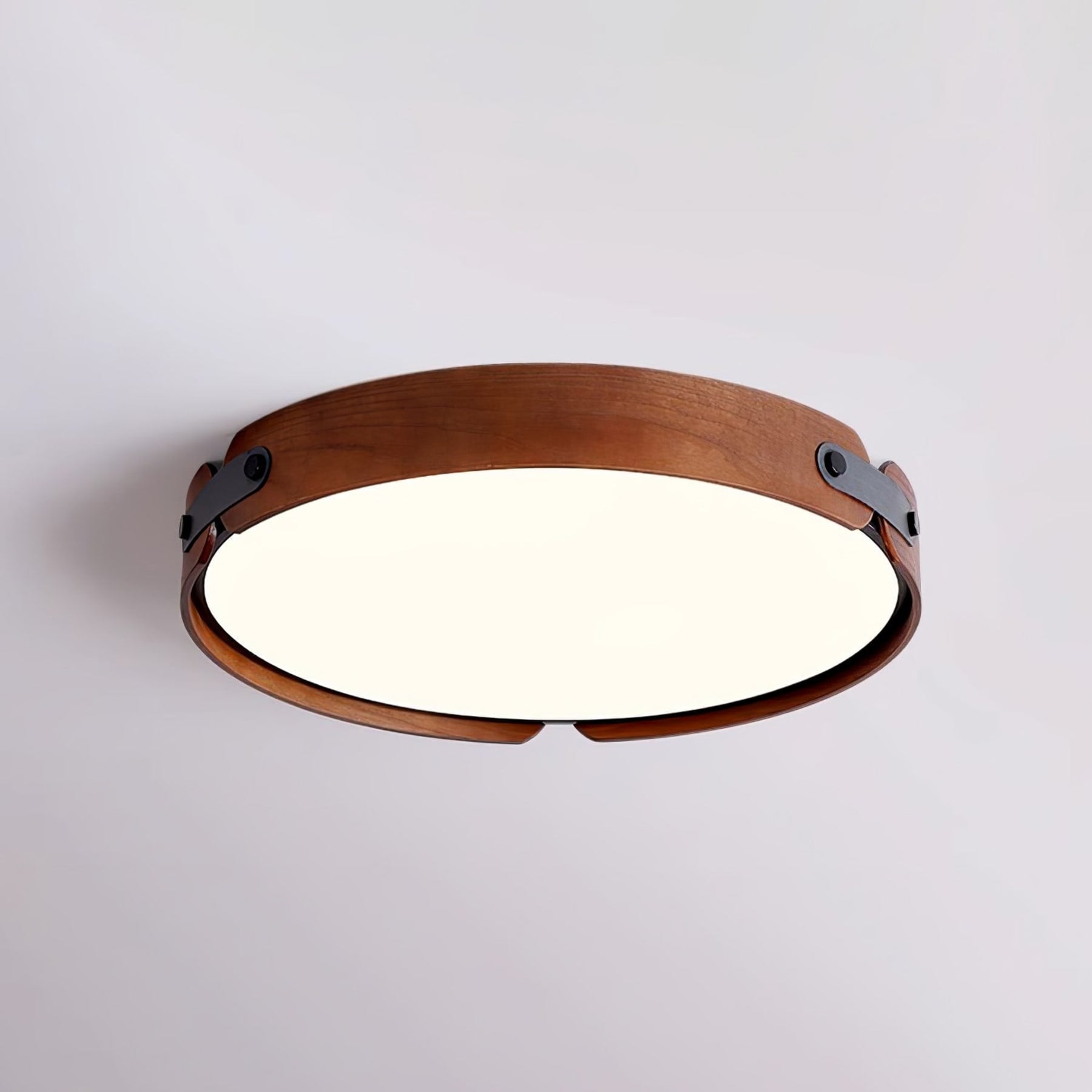Scandinavian Wood Flush Mount Ceiling Light With Slim Low-Profile Design — Ashbury Home & Living
