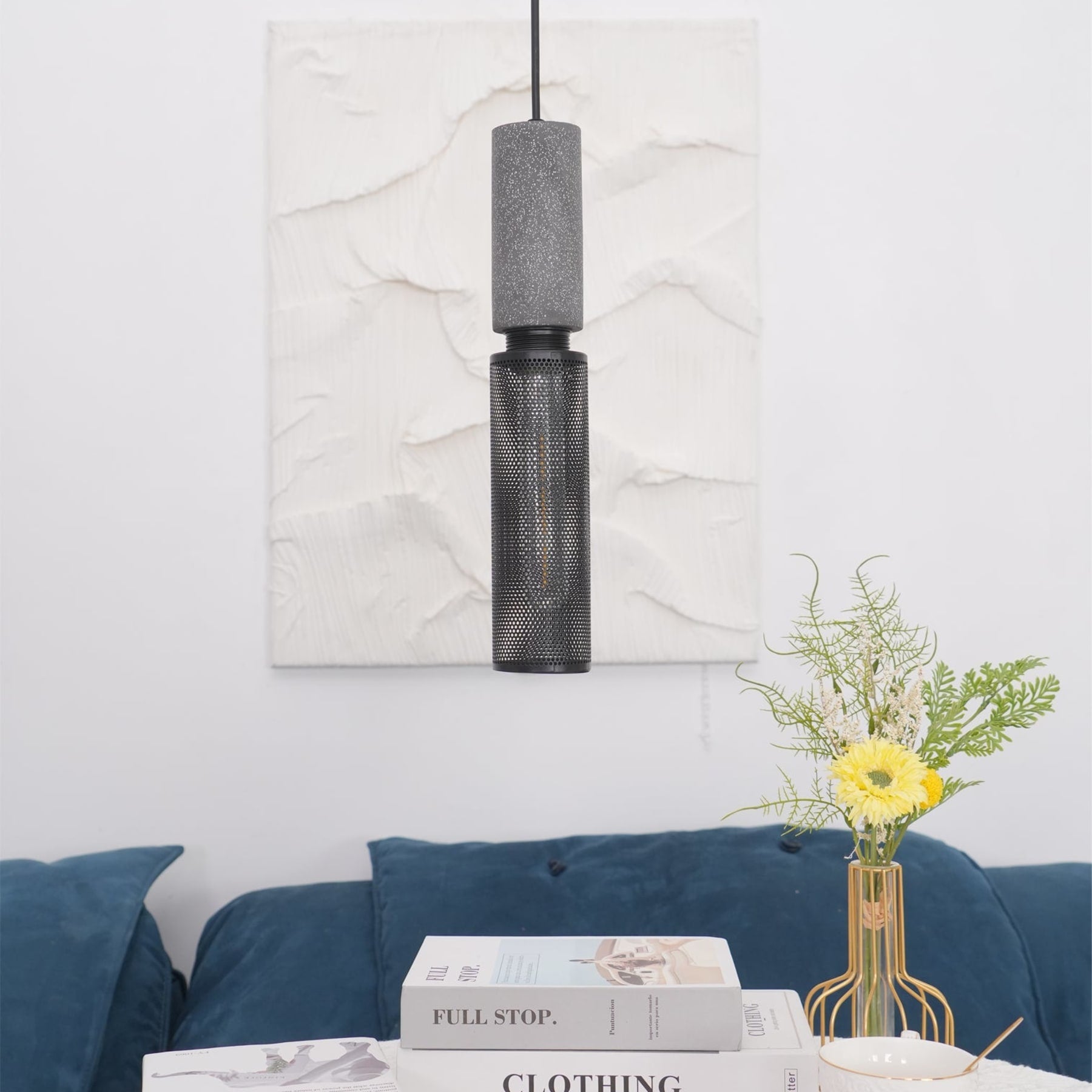 Industrial Concrete Pendant Light With Warm LED Glow — Ashbury Home & Living