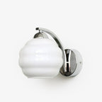Contemporary Wrought Iron and Glass Wall Light With Warm LED Glow — Ashbury Home & Living