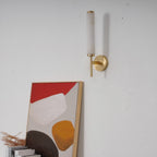 Modern Metal and Faux Alabaster Wall Light for Living Room — Ashbury Home & Living