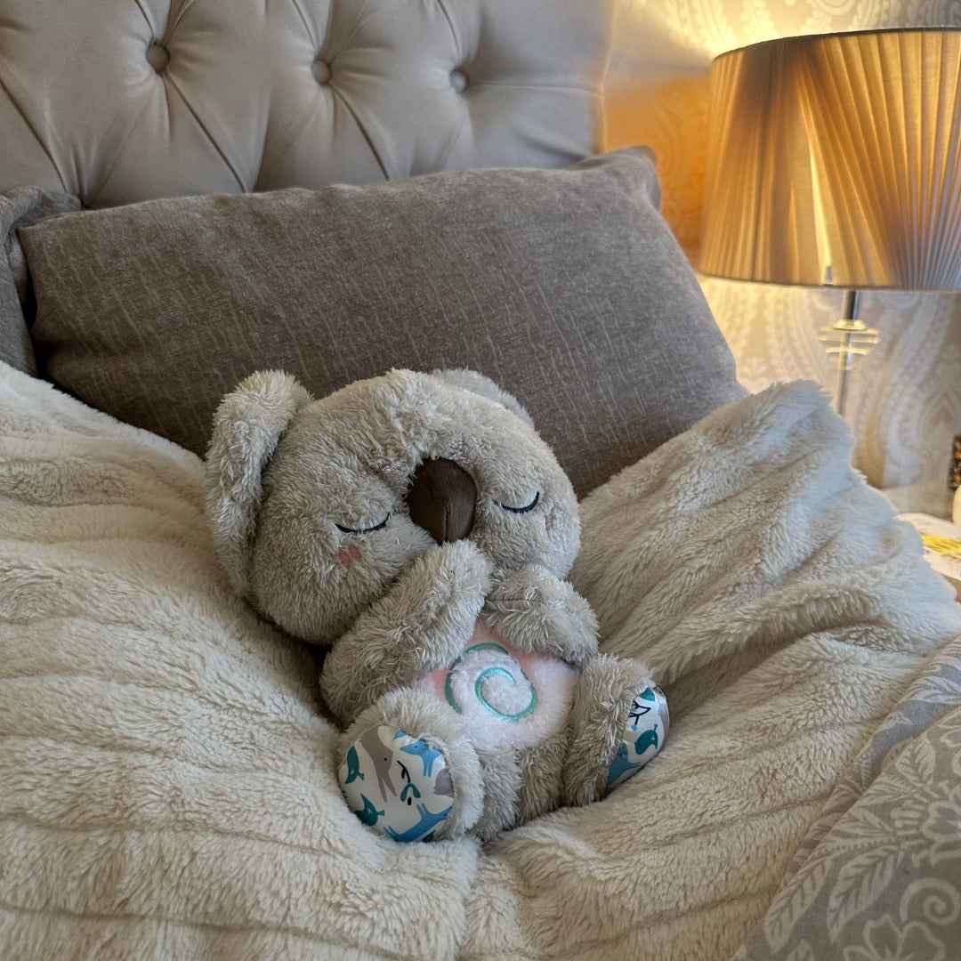 Breathing Koala Plush Sleep Soother Cuddly Toy with Rhythmic Breathing Motion | Soft Night Light and Soothing Sounds for Babies | Children and Adults