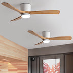 Wood Blade Ceiling Fan Ceiling Light With Remote Control