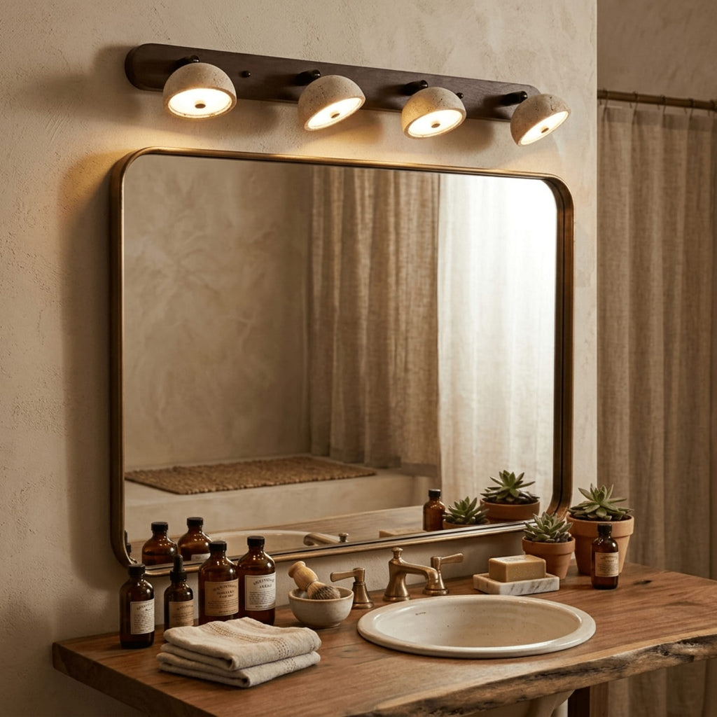 Modern Travertine Wall Light With Warm LED Glow for Living Room — Ashbury Home & Living