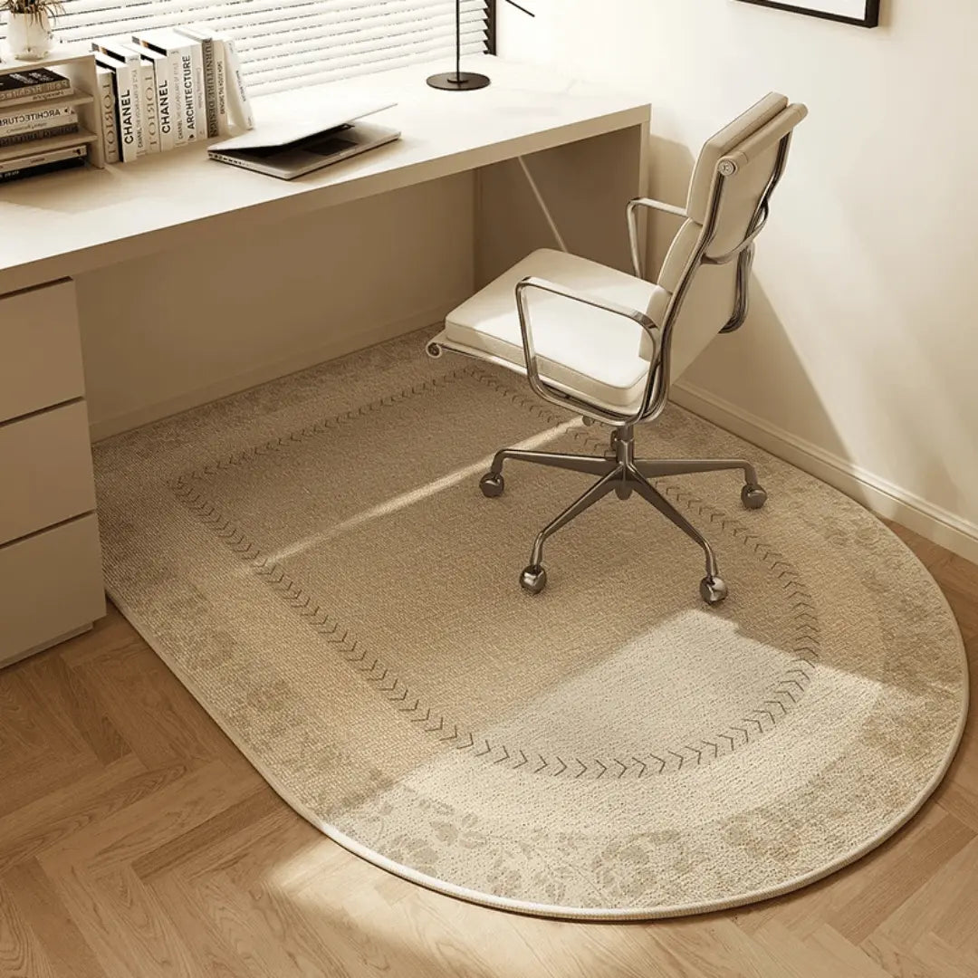 Office Chair Mat Non-Slip Floor Protector Semi-Circular Desk Rug Polyester Fleece Chair Mat for Hard Floors in Home Office | Study and Gaming Room