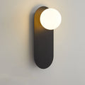 Nordic Wall Light Glass Globe Wall Sconce with Metal Ring Base Minimalist Bedside Wall Lamp for Bedroom | Hallway and Living Room