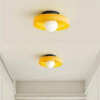 Scandinavian Glass Disc Ceiling Light With Flush Mount Design