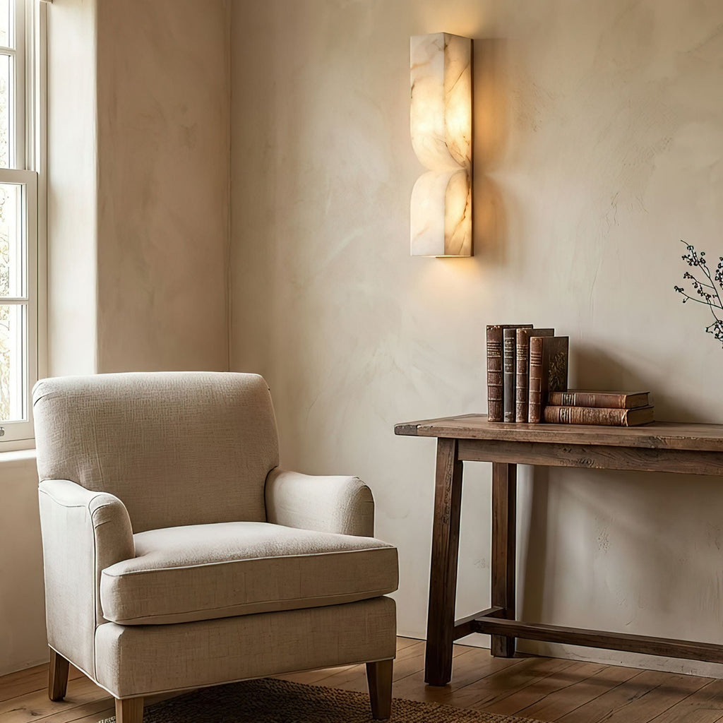 Modern Marble Wall Light With Warm LED Glow for Living Room — Ashbury Home & Living