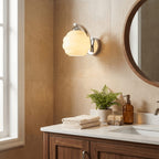 Contemporary Wrought Iron and Glass Wall Light With Warm LED Glow — Ashbury Home & Living