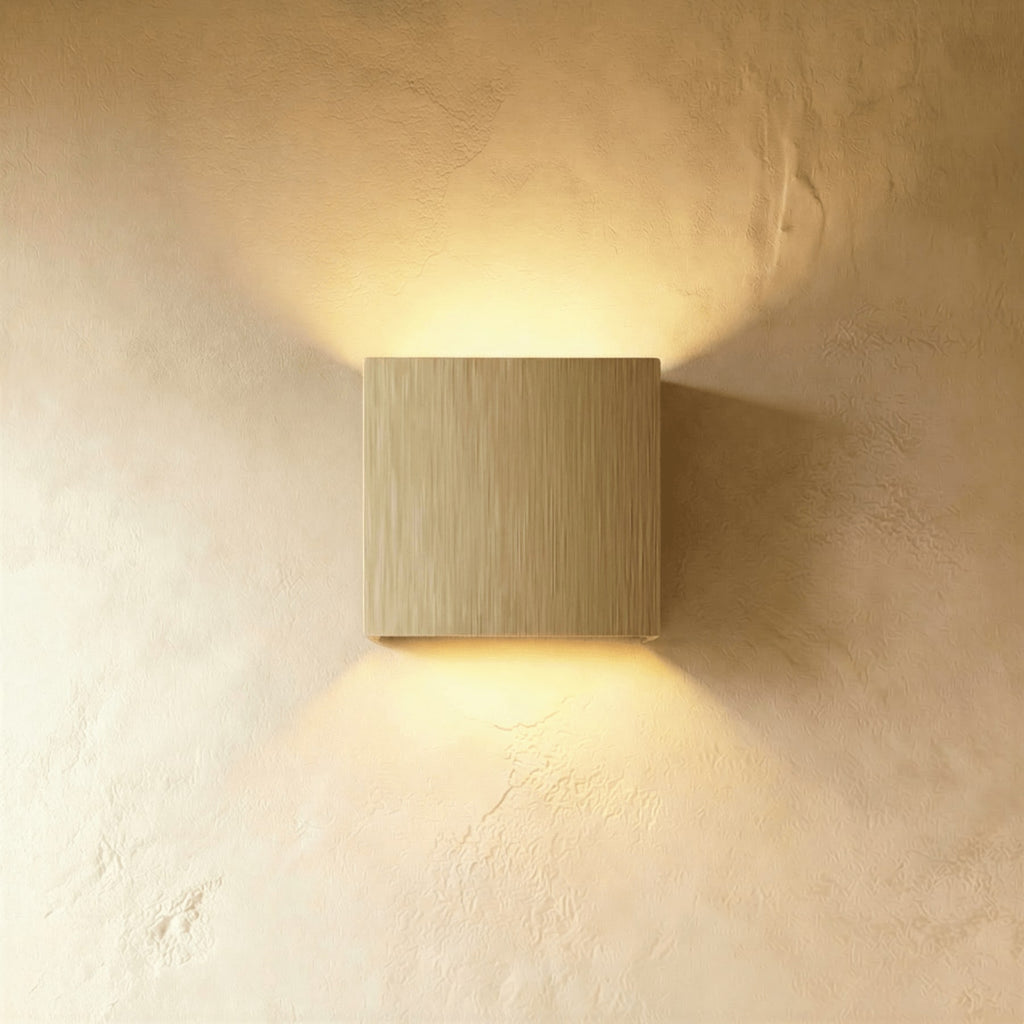 Modern Aluminium Wall Light for Living Room and Hallway in Brushed Gold — Ashbury Home & Living