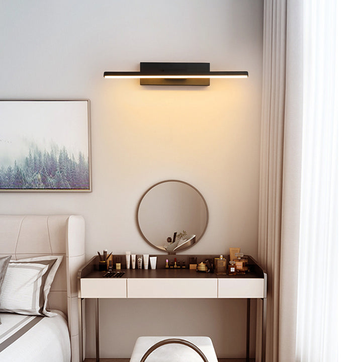 Adjustable Rotatable Linear LED Wall Light With Slim Black Backplate