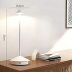 Modern Aluminium Cone LED Rechargeable Table Lamp With Stepless Dimming