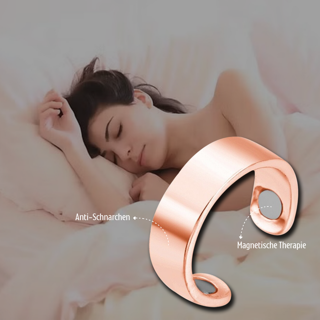 Anti Snoring Ring Magnetic Acupressure Finger Ring Adjustable Open Band Worn on the Little Finger at Night Slim Metal Sleep Aid