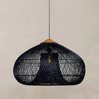 Handmade Rattan Pendant Lights With Woven Dome Shade