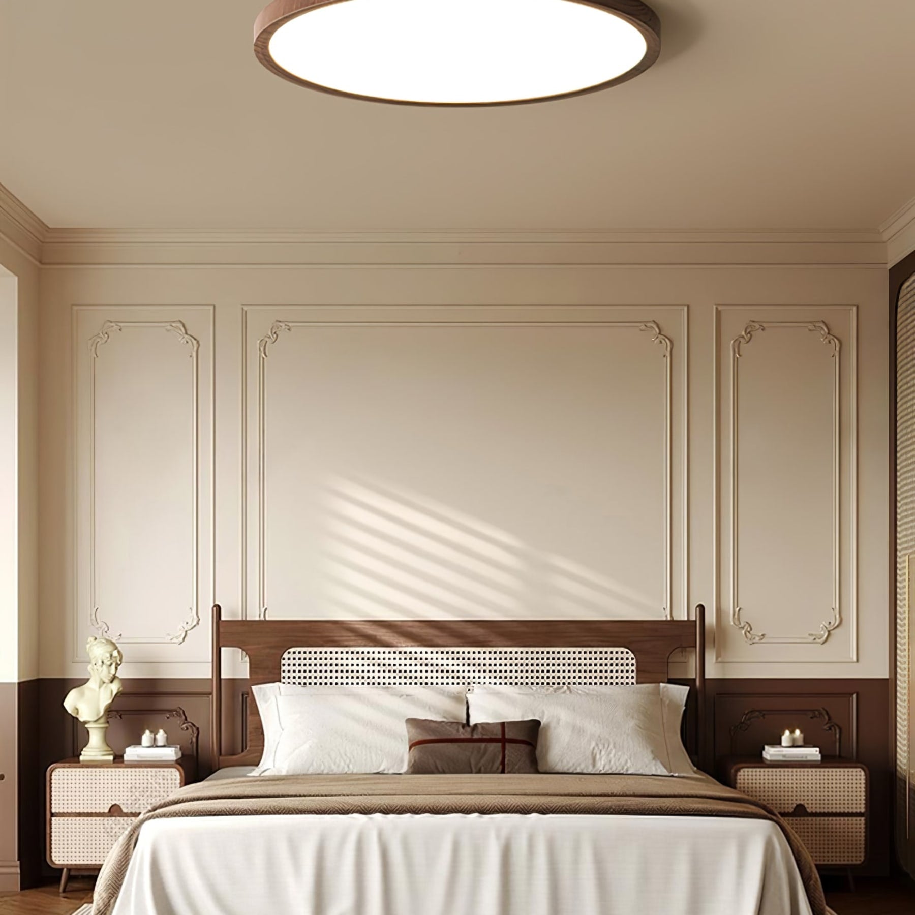 Minimalist Wood Flush Mount Ceiling Light With Slim Profile — Ashbury Home & Living