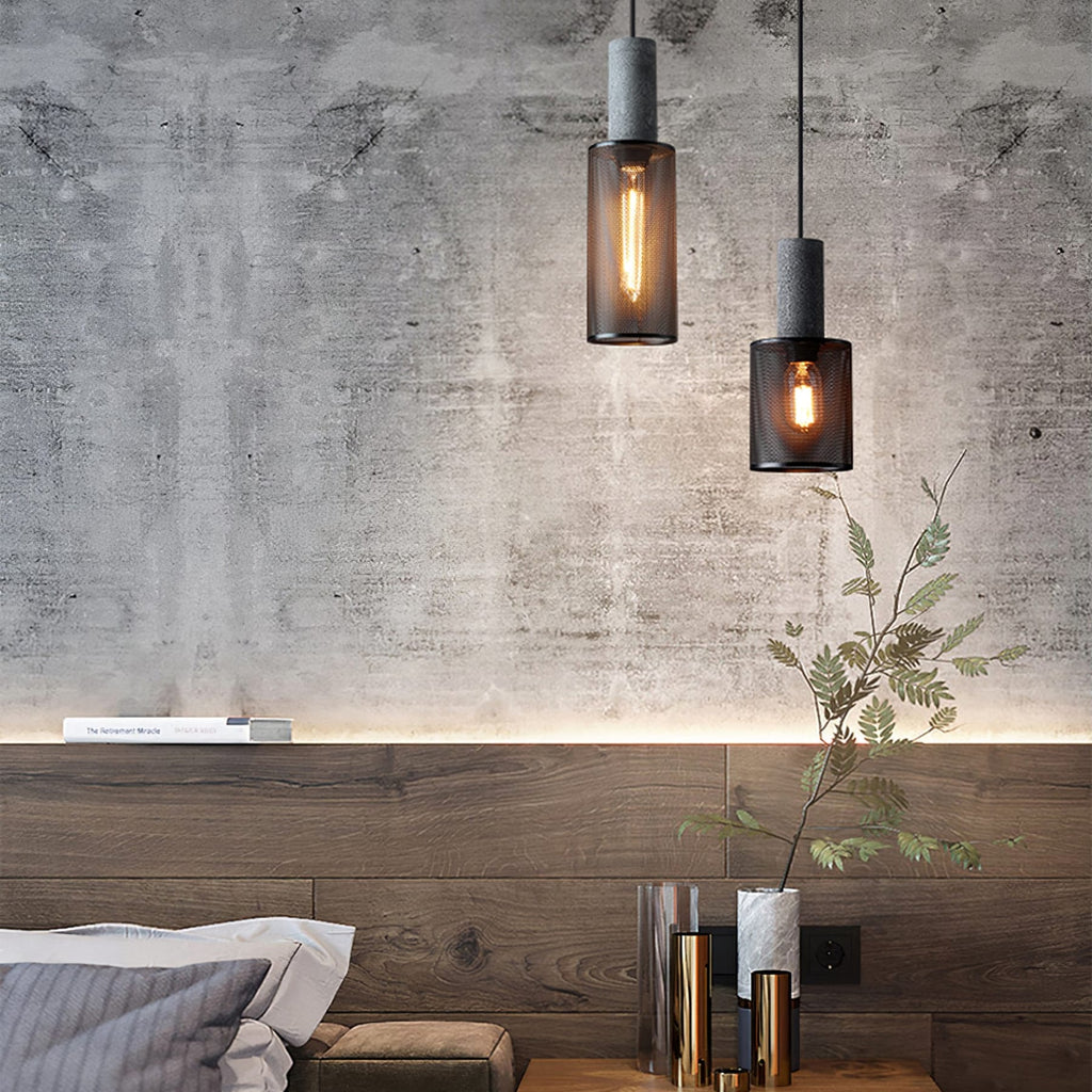 Industrial Concrete Pendant Light With Warm LED Glow — Ashbury Home & Living