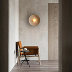 Retro Ceramic Disc Wall Light With Center Globe