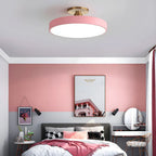 Modern Circular LED Flush Mount Ceiling Light With Iron Frame