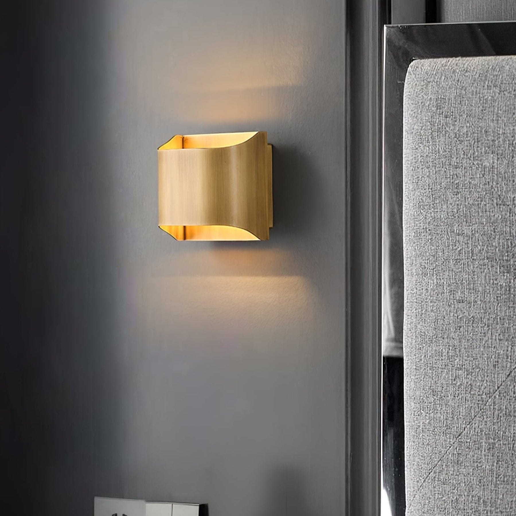 Modern Brass Wall Light With Warm LED Glow for Living Room — Ashbury Home & Living
