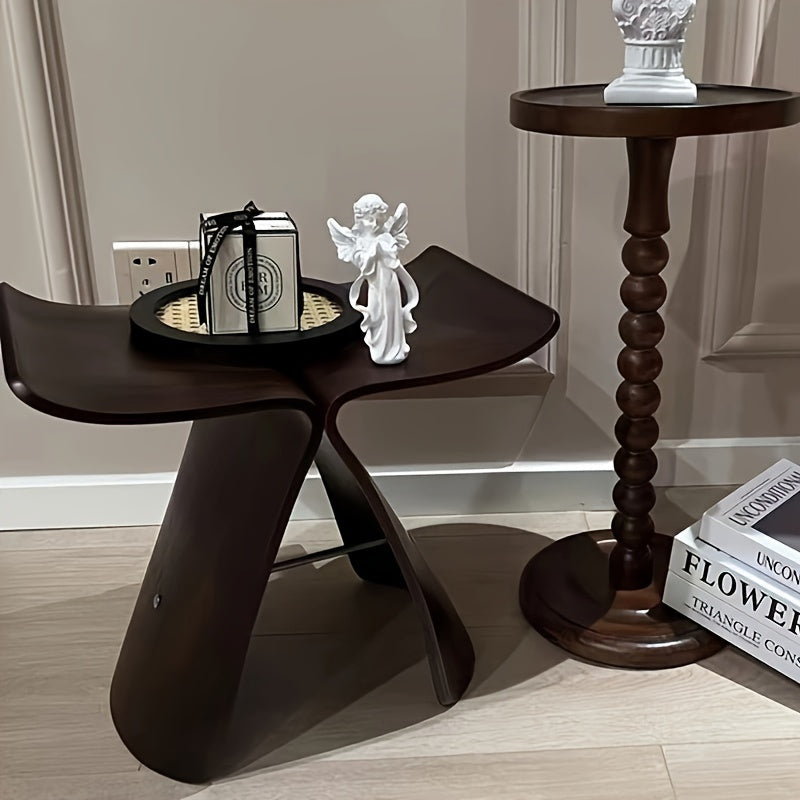 Butterfly Stool Solid Wood Bentwood Stool Mid-Century Design Armless Wooden Seat and Side Table for Living Room | Entrance and Bedroom