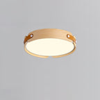 Scandinavian Wood Flush Mount Ceiling Light With Slim Low-Profile Design in Wood Colour — Ashbury Home & Living