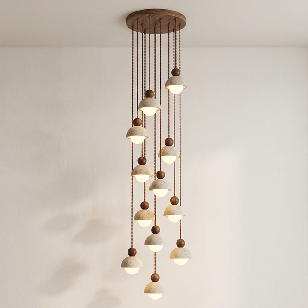 Contemporary Travertine Stone Pendant Light With Dimmable Glow — Ashbury Home & Living