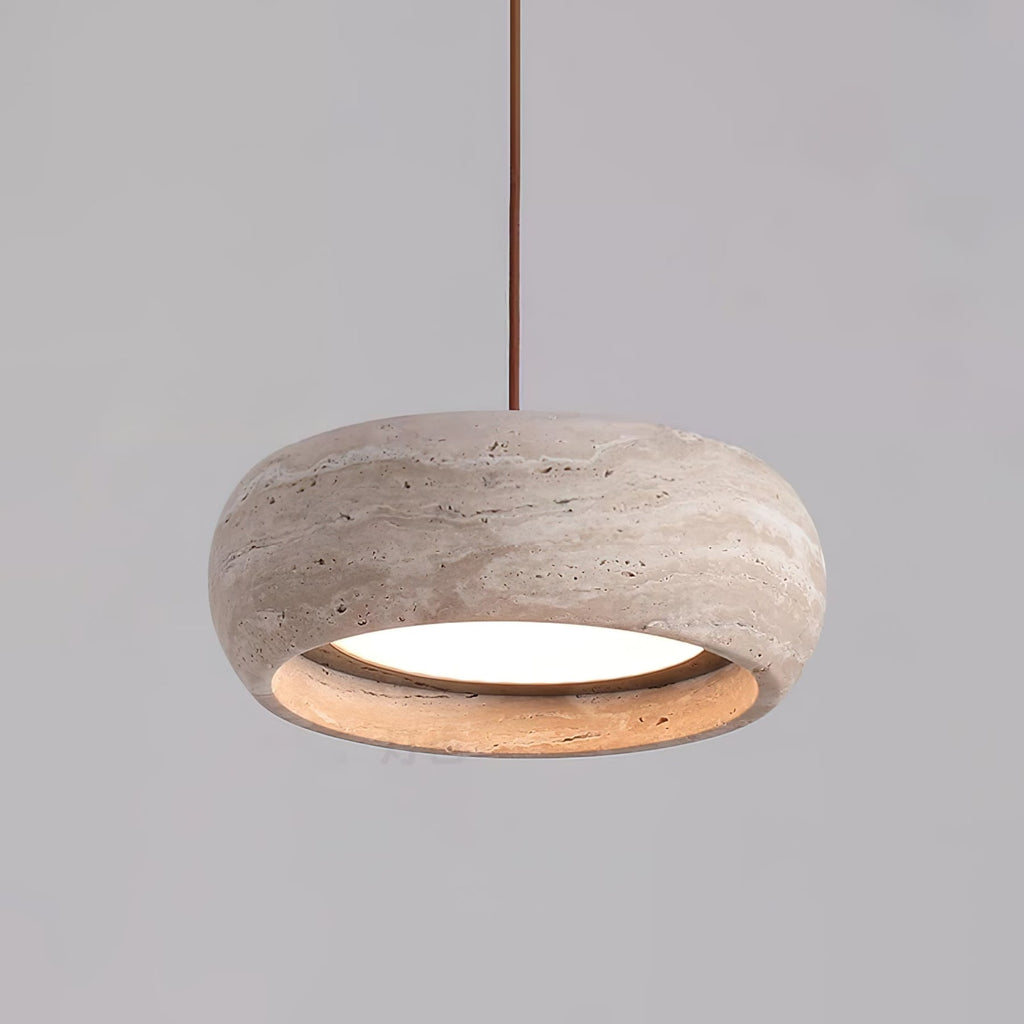 Modern Travertine Stone Pendant Light With Dimmable Remote Control — Ashbury Home & Living