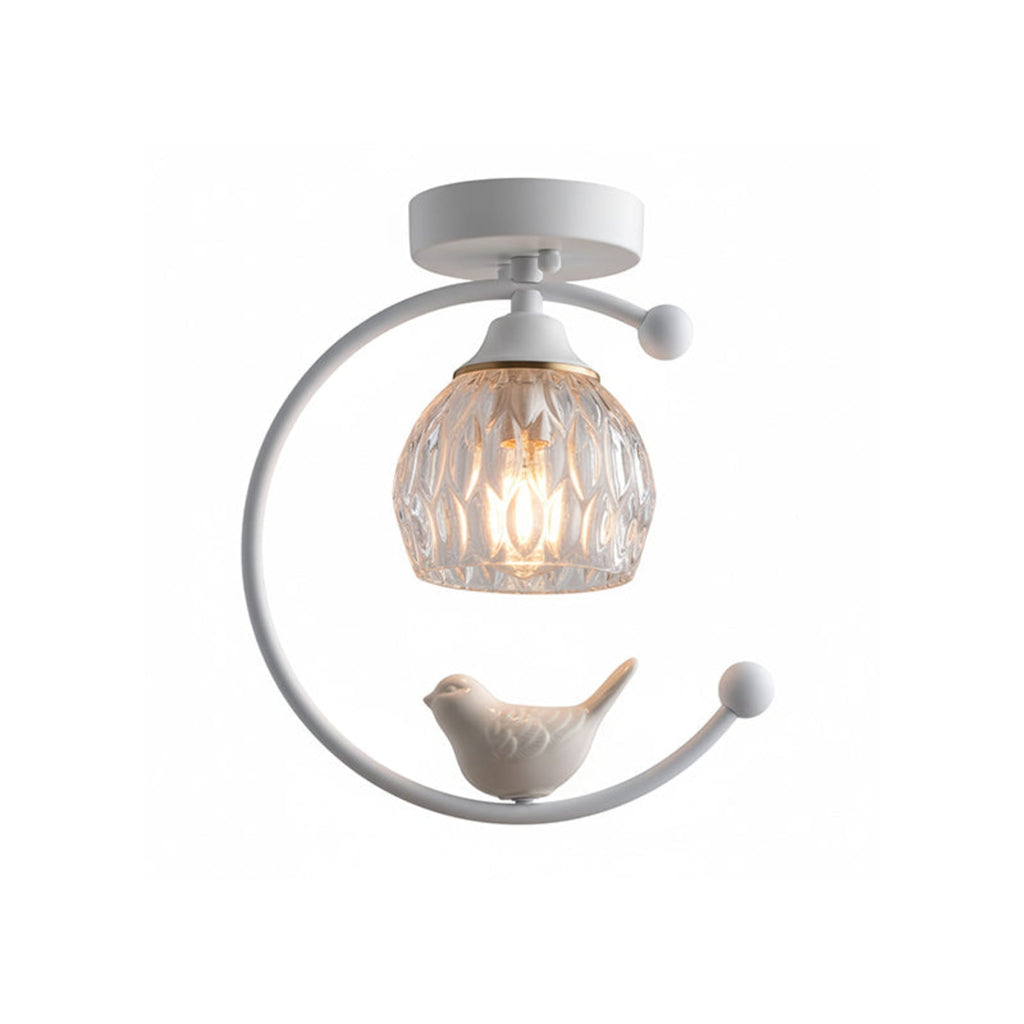Contemporary Solid Brass Flush Mount Ceiling Light in White — Ashbury Home & Living